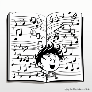 Musical Ear and Notes Coloring Pages 2