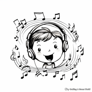 Musical Ear and Notes Coloring Pages 3