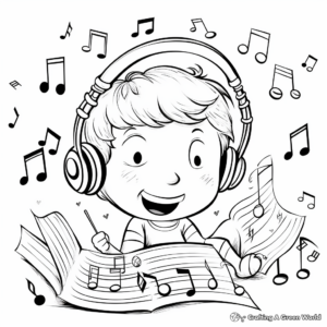 Musical Ear and Notes Coloring Pages 4