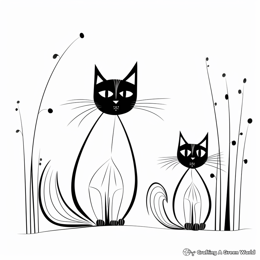 Mysterious Black Cats Coloring Sheets 2