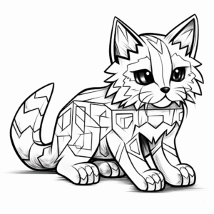 Mysterious Ender Cat in Minecraft Coloring Pages 3