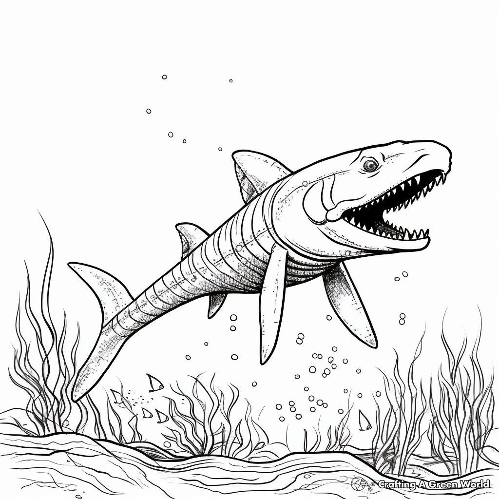 Mysterious Mosasaurus Coloring Pages 1