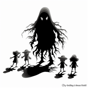 Mysterious Shadow Creatures Coloring Pages 1