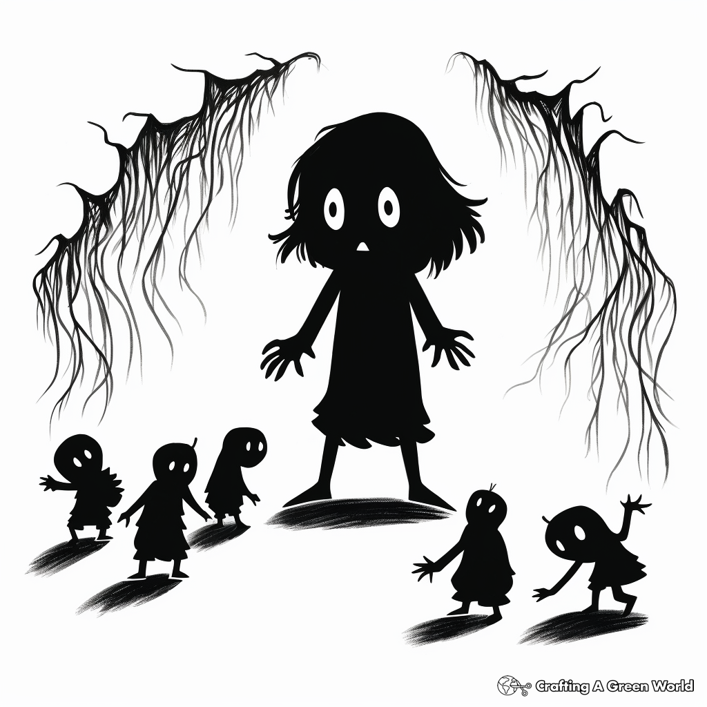 Mysterious Shadow Creatures Coloring Pages 3