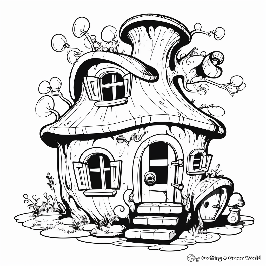 Mysterious Underground Gnome Home Coloring Pages 1