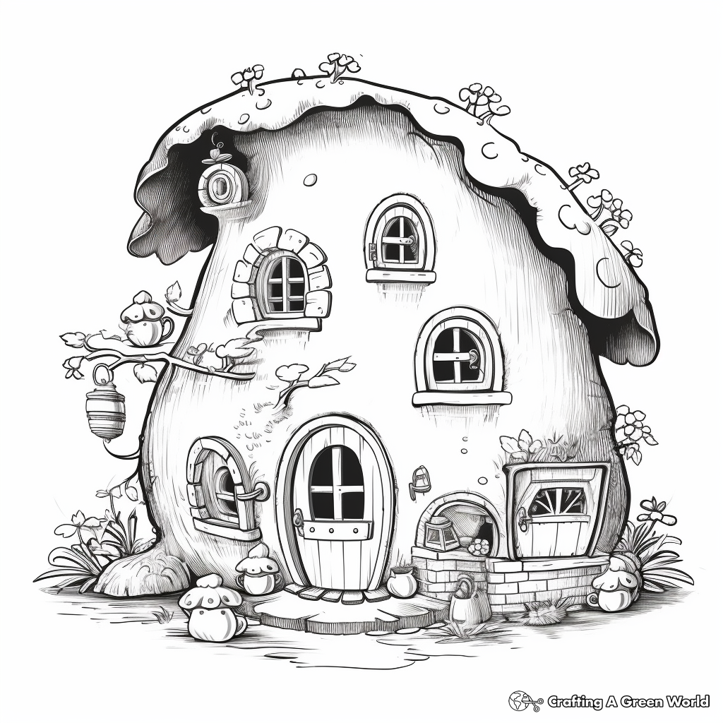 Mysterious Underground Gnome Home Coloring Pages 3