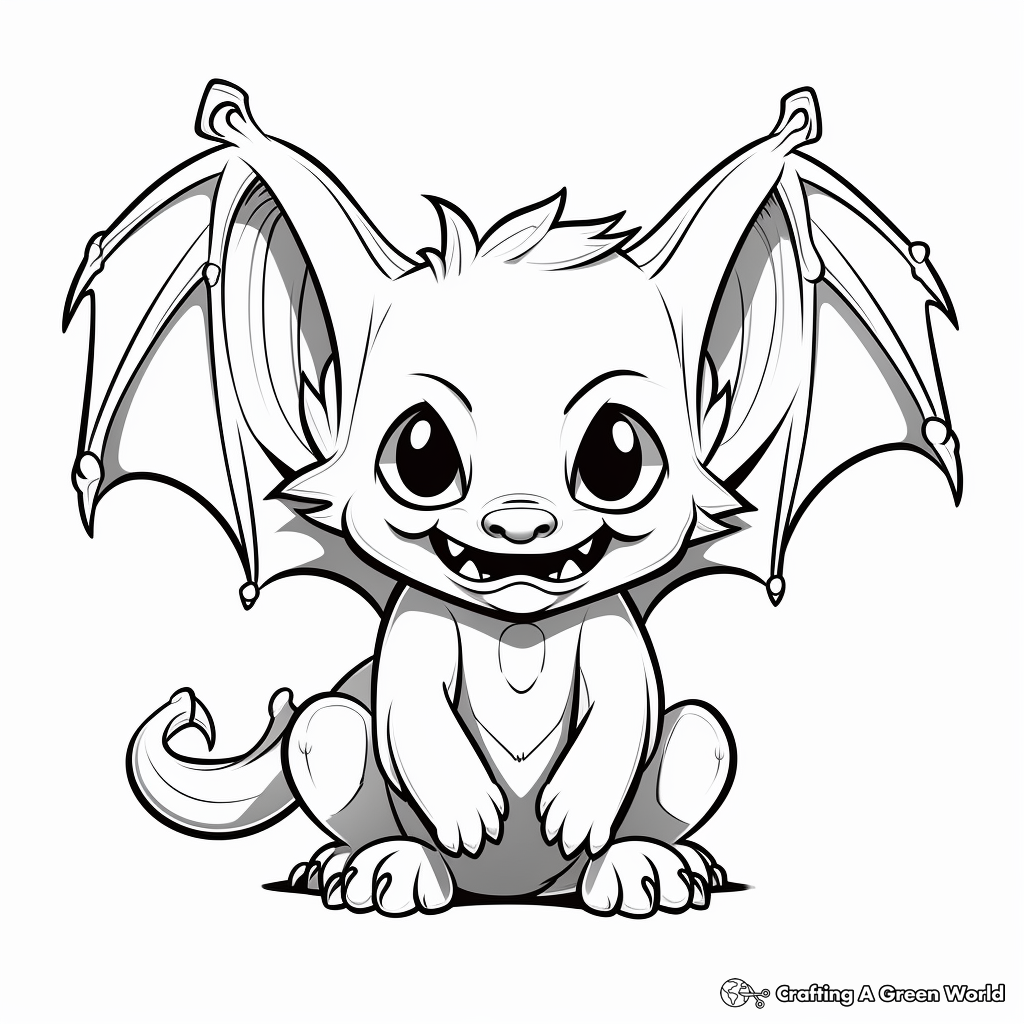 Mysterious Vampire Bat Coloring Pages 2