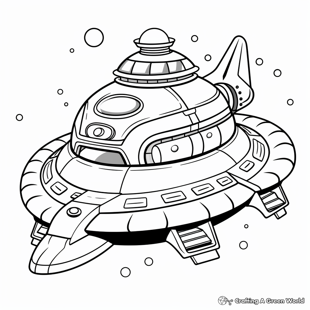 Mystery Spaceship: Dark Alien Vessel Coloring Pages 4