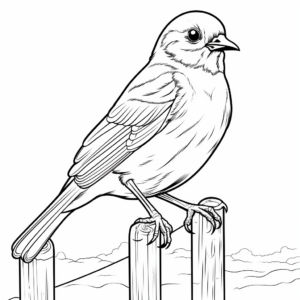Mystic American Robin Coloring Pages for Artists 1