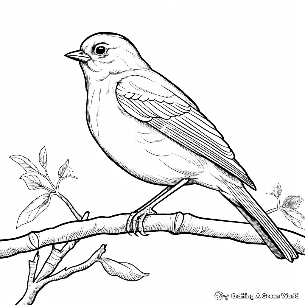 Mystic American Robin Coloring Pages for Artists 2
