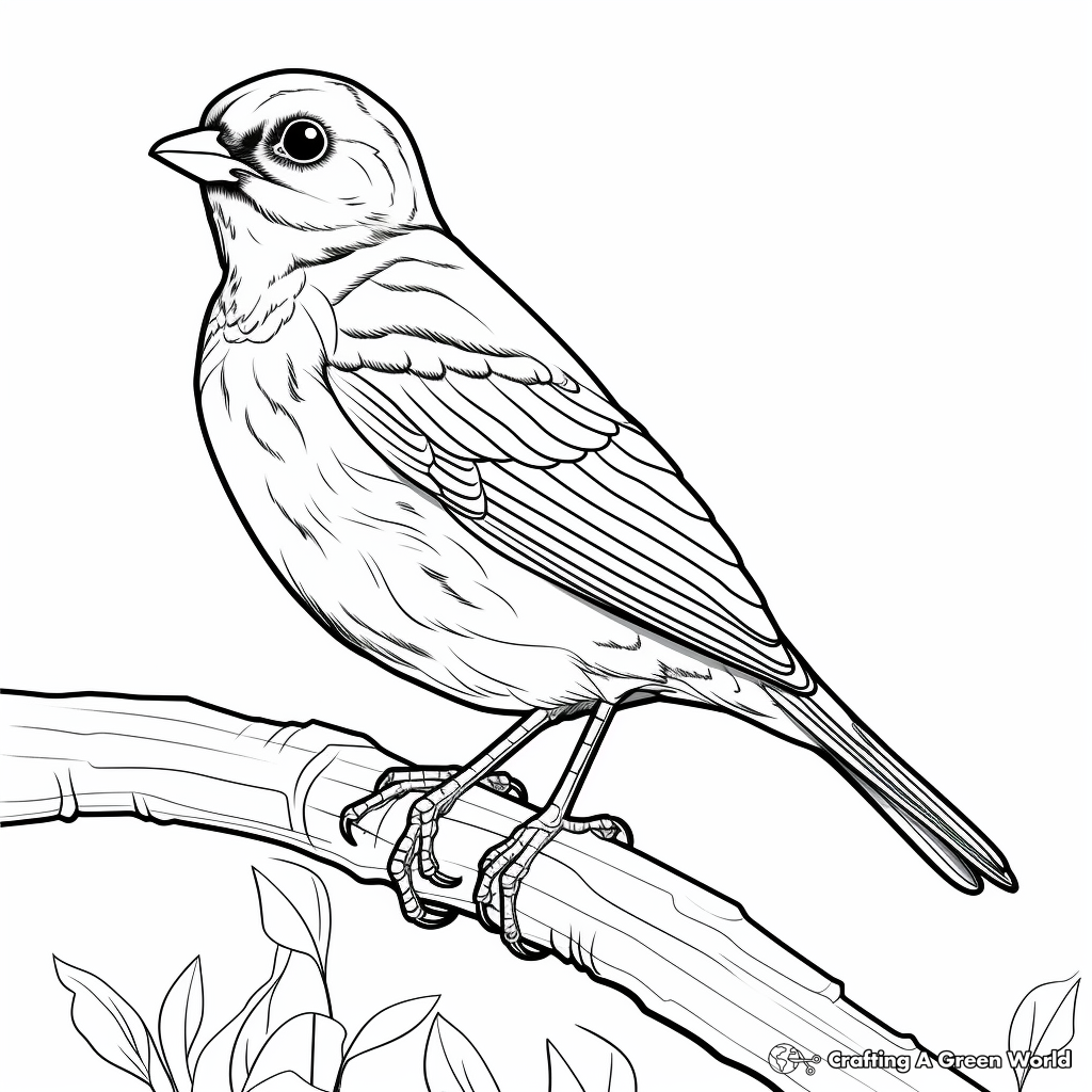 Mystic American Robin Coloring Pages for Artists 3