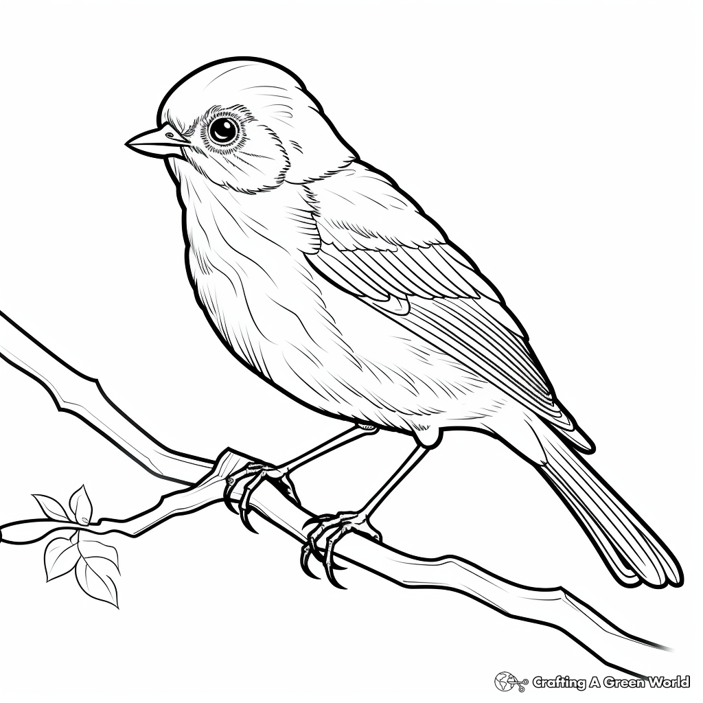 Mystic American Robin Coloring Pages for Artists 4