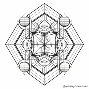 Mystic Hexagonal Geometry Coloring Pages 1