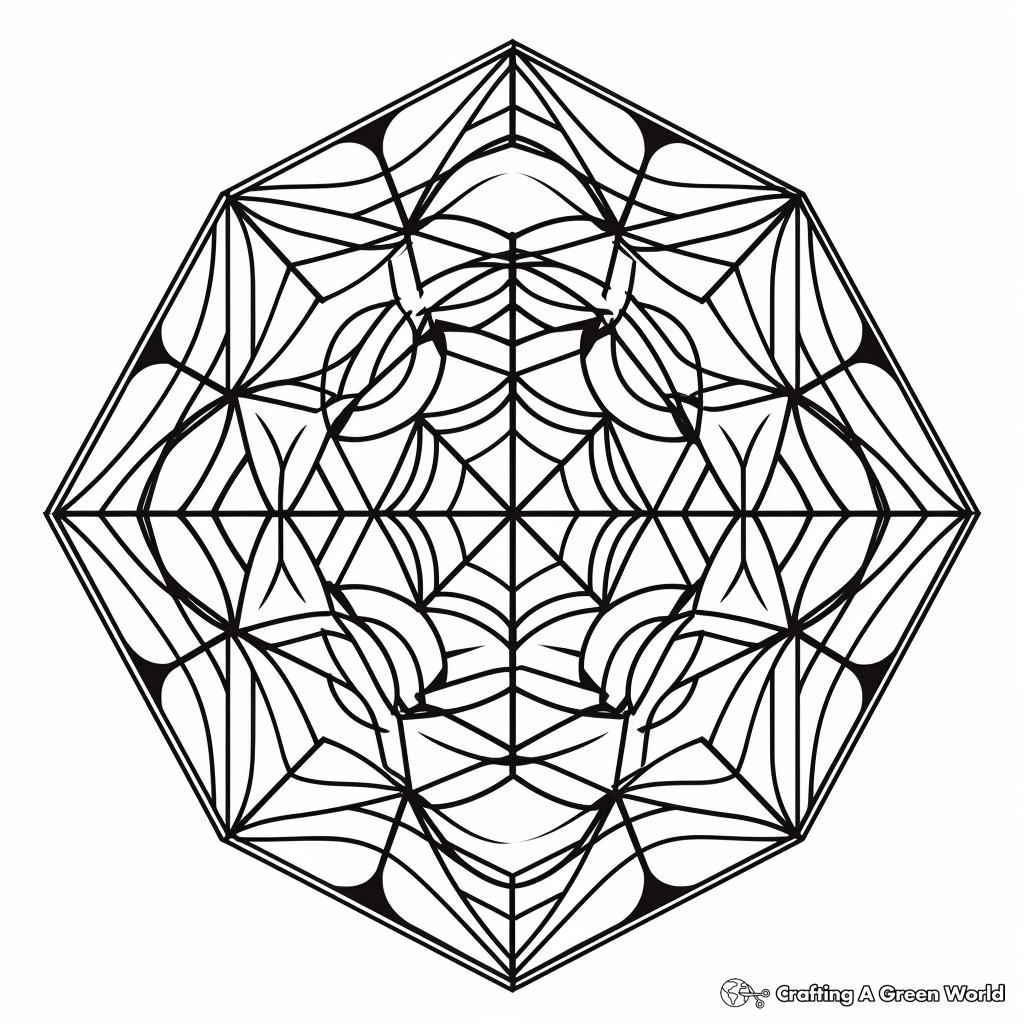 Mystic Hexagonal Geometry Coloring Pages 2
