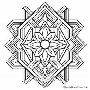 Mystic Hexagonal Geometry Coloring Pages 3