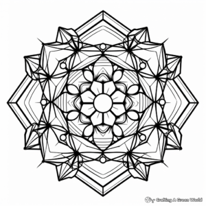 Mystic Hexagonal Geometry Coloring Pages 4