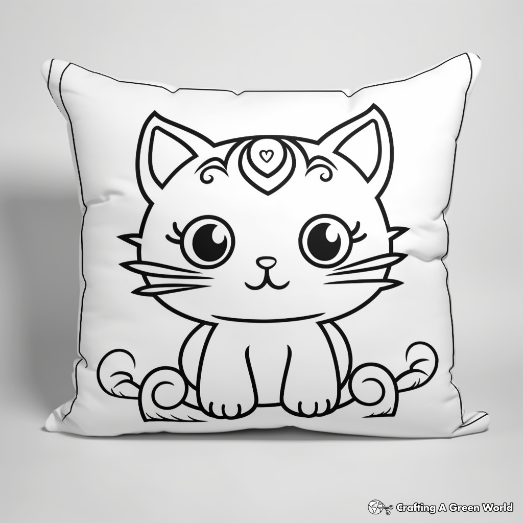 Mystic Pillow Cat Coloring Pages 2