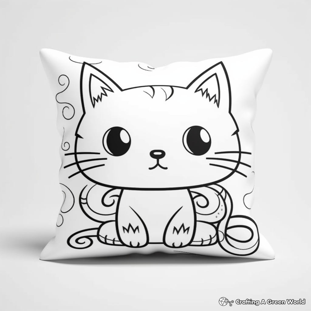 Mystic Pillow Cat Coloring Pages 4