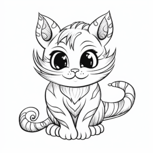 Mystical Cheshire Cat Coloring Pages 1
