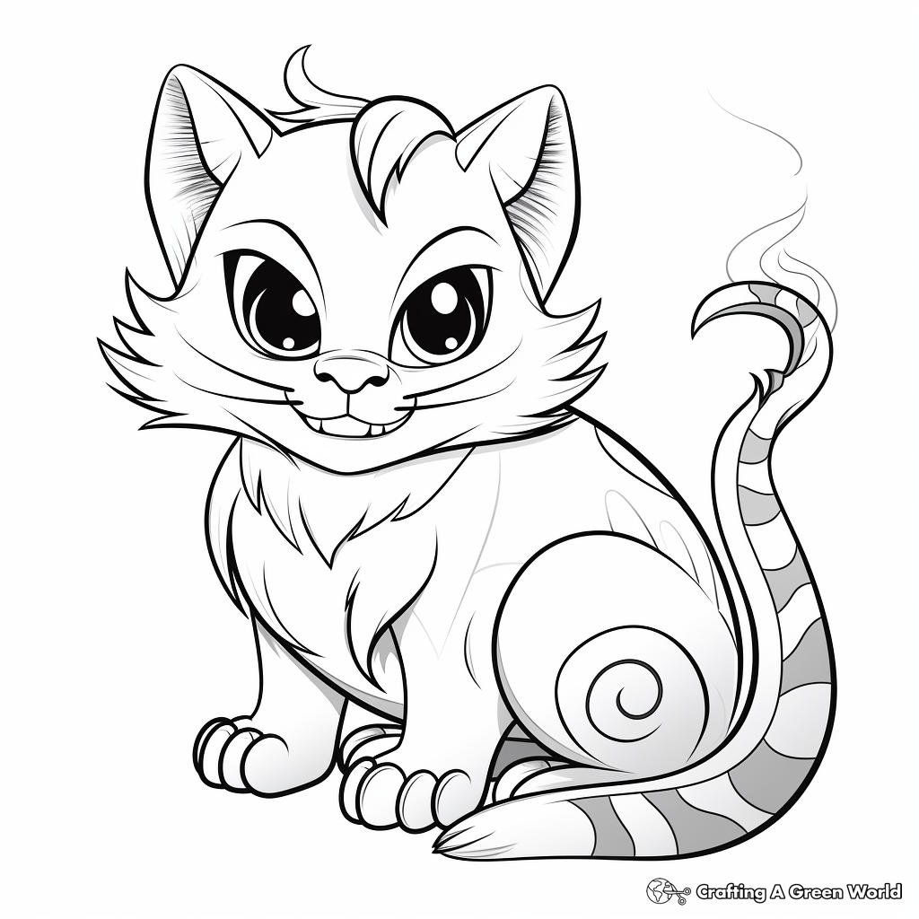 Mystical Cheshire Cat Coloring Pages 2