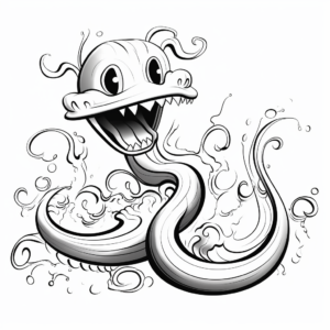 Mystical Electric Eel Coloring Pages for Fantasy Lovers 2