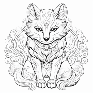Mystical Fox Coloring Pages for Enthusiasts 1