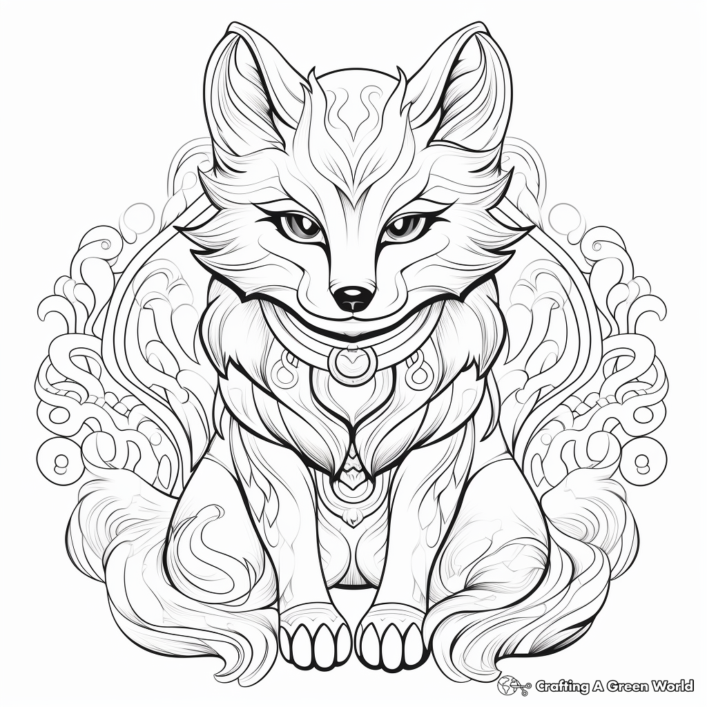 Mystical Fox Coloring Pages for Enthusiasts 1