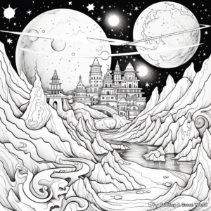 Mystical Galaxy Coloring Pages for Adults 1
