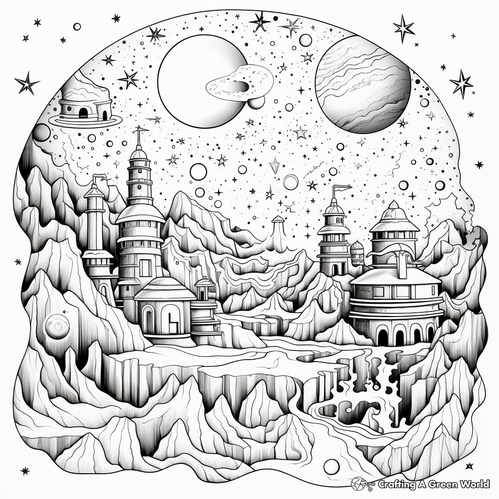 Mystical Galaxy Coloring Pages for Adults 3