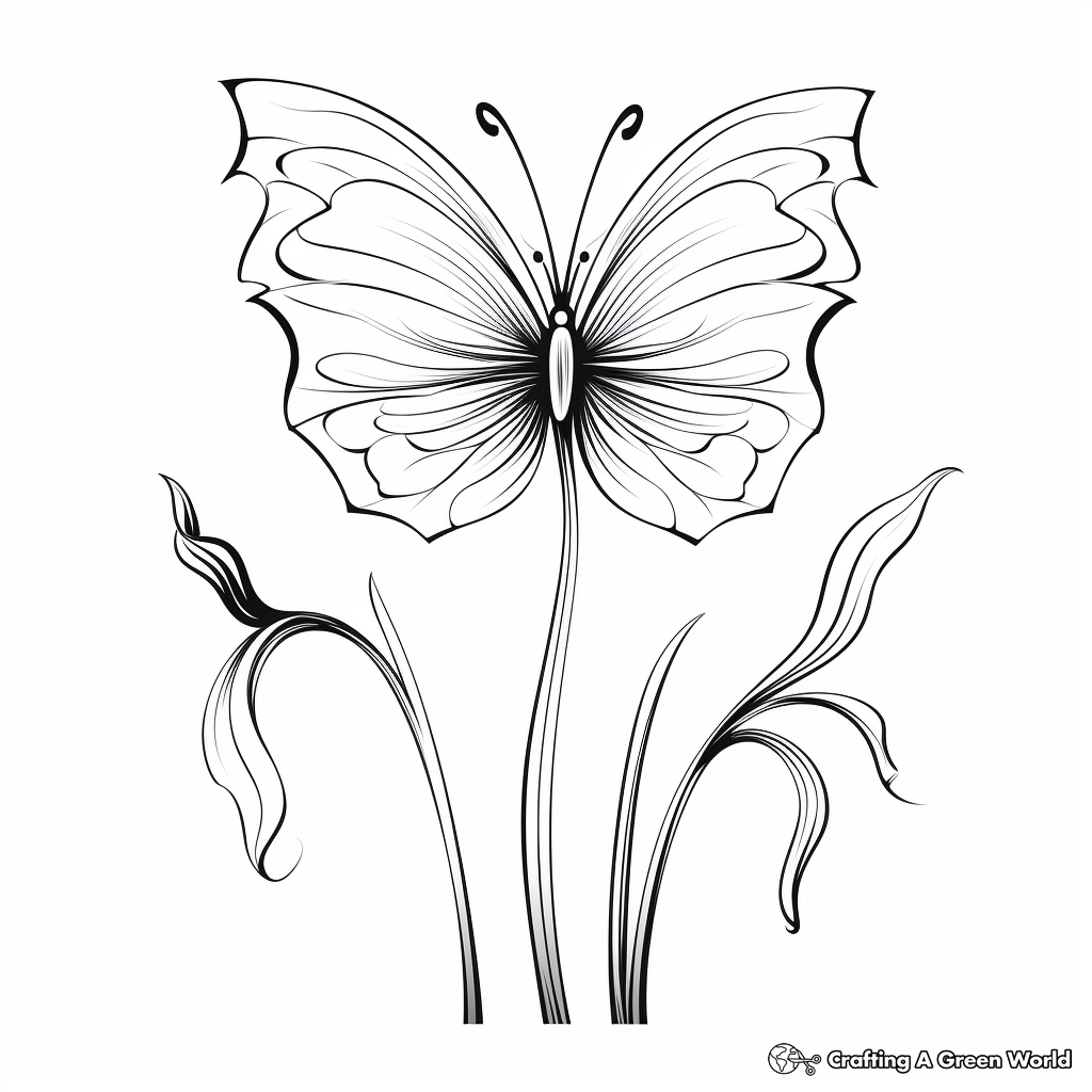 Mystical Half Butterfly, Half Bluebell Coloring Pages 2