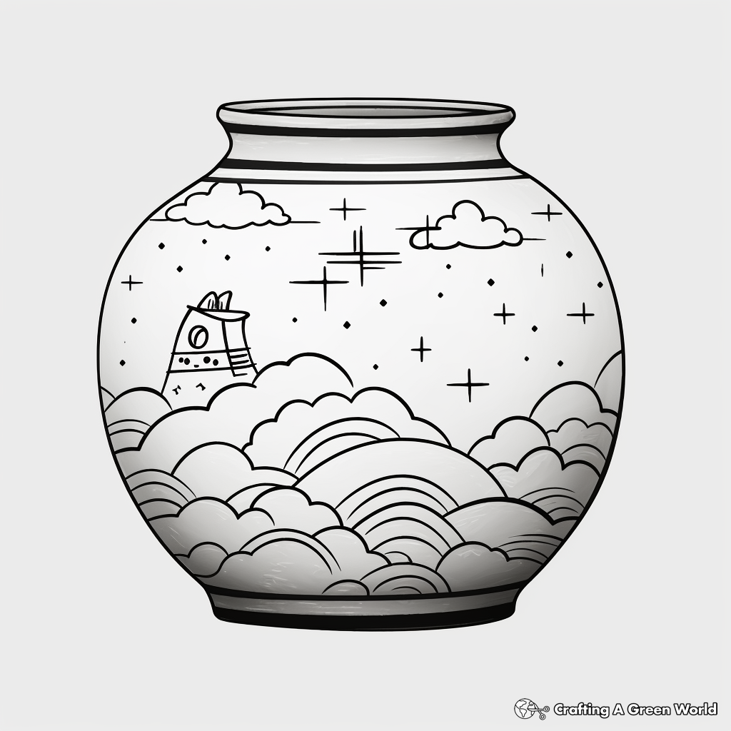 Mystical Japanese Raku Pottery Coloring Pages 2