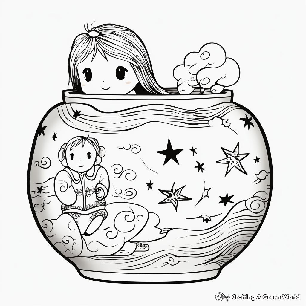 Mystical Japanese Raku Pottery Coloring Pages 4