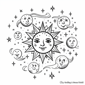 Mystical Moon Phases Coloring Pages 3