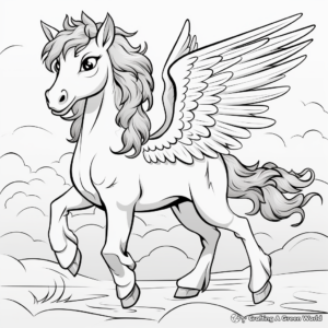 Mystical Pegasus Coloring Pages 2