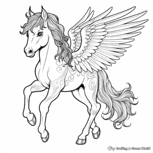 Mystical Pegasus Coloring Pages 3