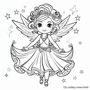 Mystical Printable Fairy Coloring Pages 1