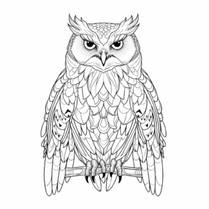 Mystical Snowy Owl Coloring Sheets 2