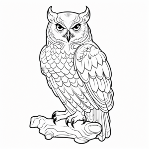 Mystical Snowy Owl Coloring Sheets 3