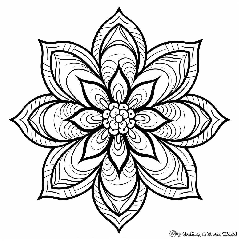 Mystical Starflower Mandala Coloring Pages 3