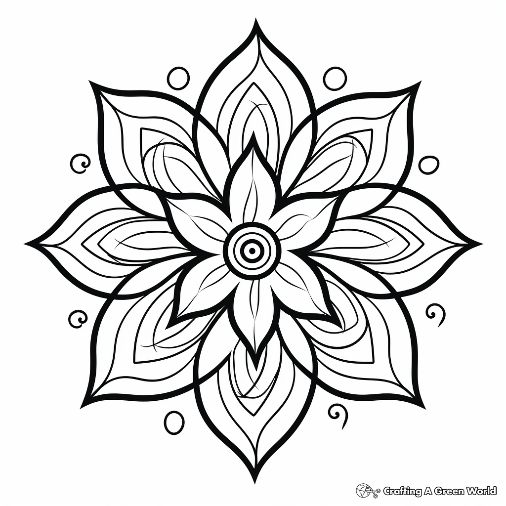 Mystical Starflower Mandala Coloring Pages 4