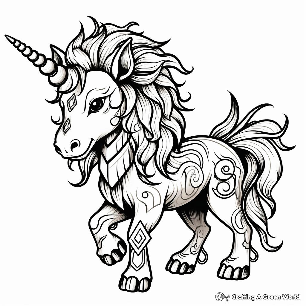 Mystical Unicorn Printable Coloring Pages 3