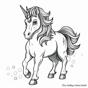 Mystical Unicorn Printable Coloring Pages 4