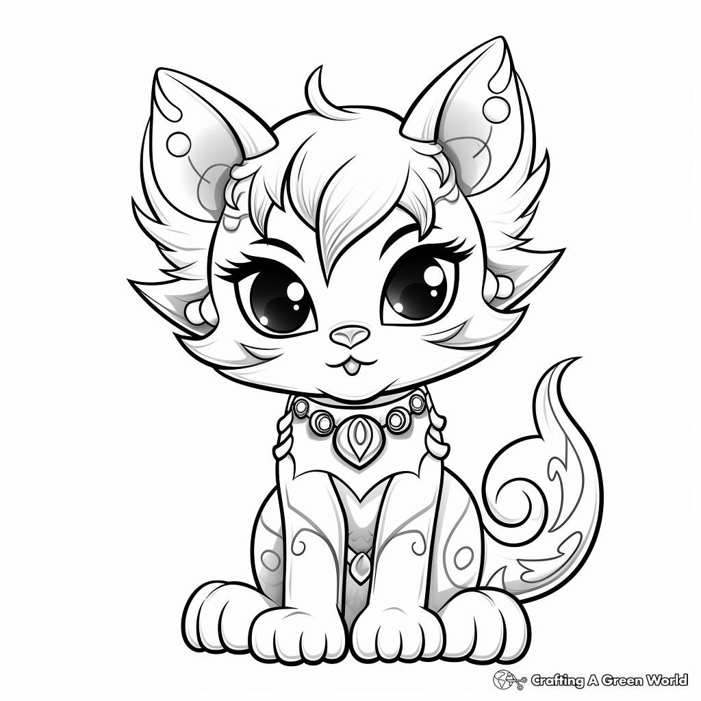 Mythical Kitty Fairy Coloring Pages 3