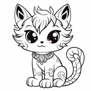 Mythical Kitty Fairy Coloring Pages 4