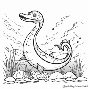 Mythical Loch Ness Monster (Plesiosaurus) Coloring Pages 4