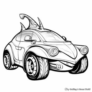 Mythical Unicorn Car Coloring Pages 2