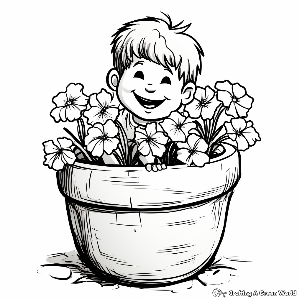 Narcissus in a Rustic Pot Coloring Sheets 4