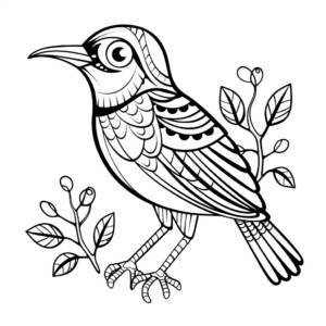Native African Gonolek Bird Coloring Pages 2