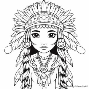 Native American Boho Rainbow Coloring Pages 1