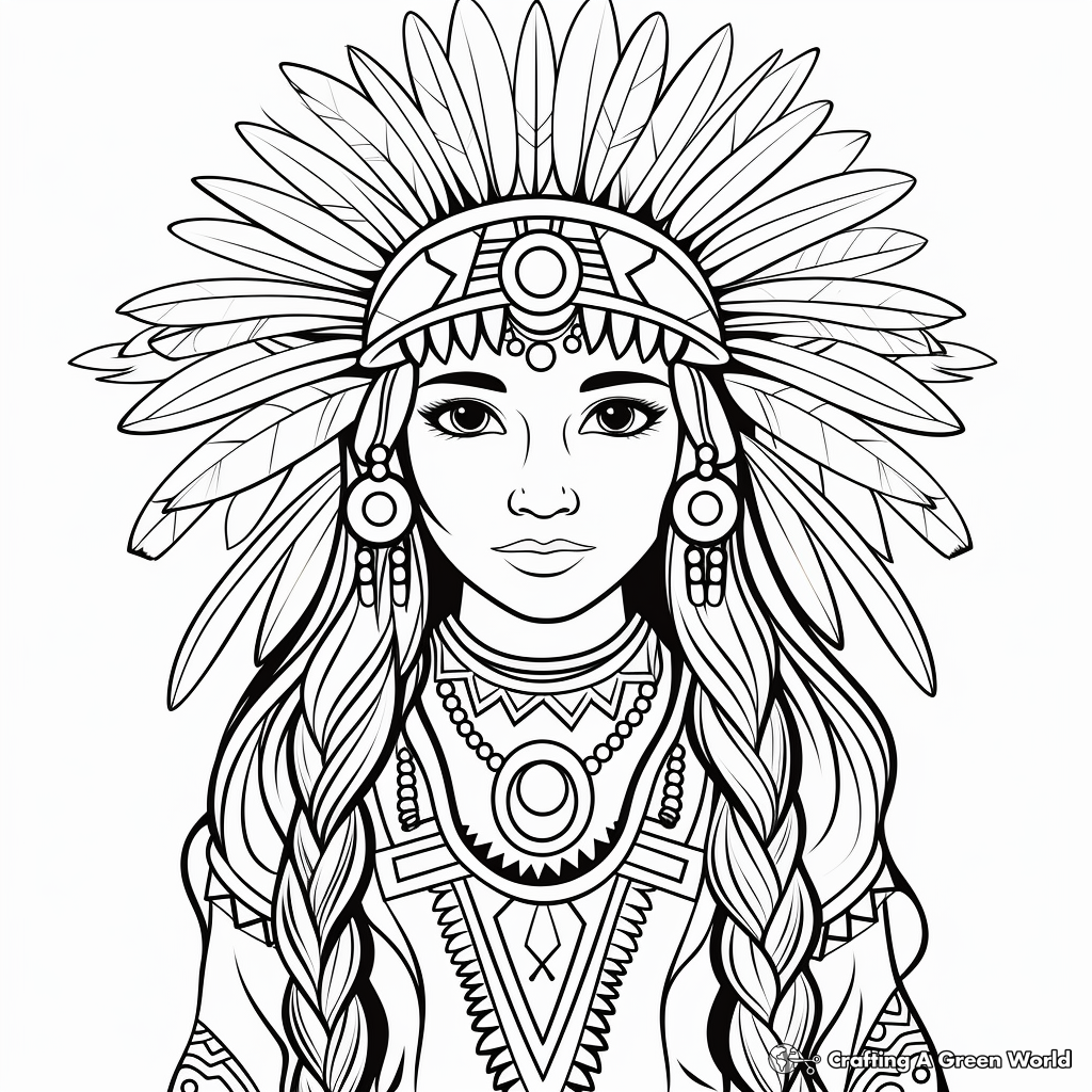 Native American Boho Rainbow Coloring Pages 2